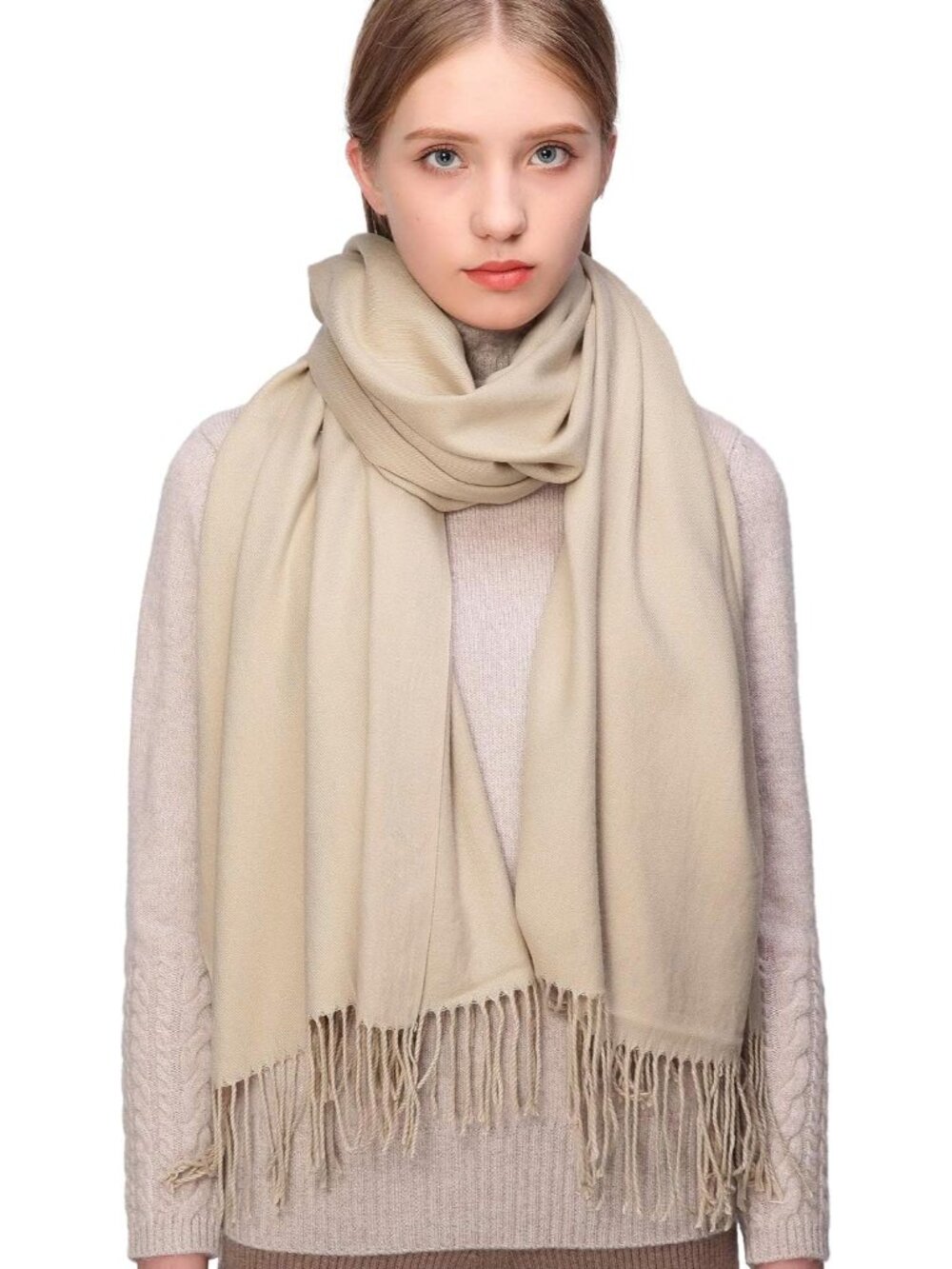 Women's Fringe Shawl Wrap Pashmina Scarf for Wedding Evening
